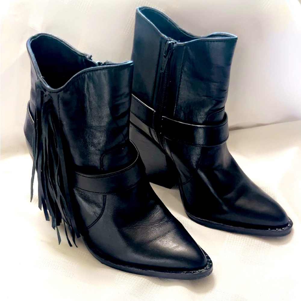 Gianni Bini Black Ankle Boots Leather